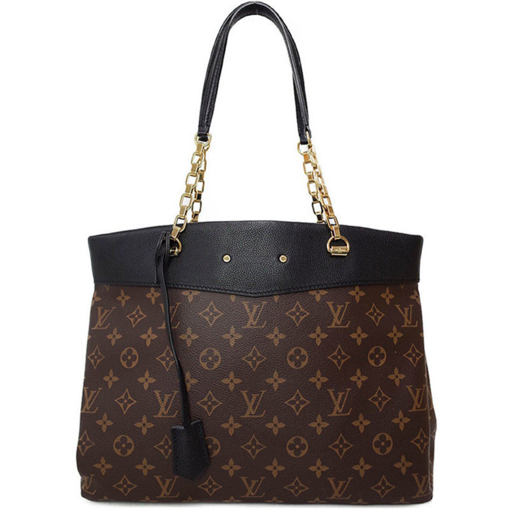 Louis Vuitton Monogram Pallas Shopper Shoulder Bag Brown
